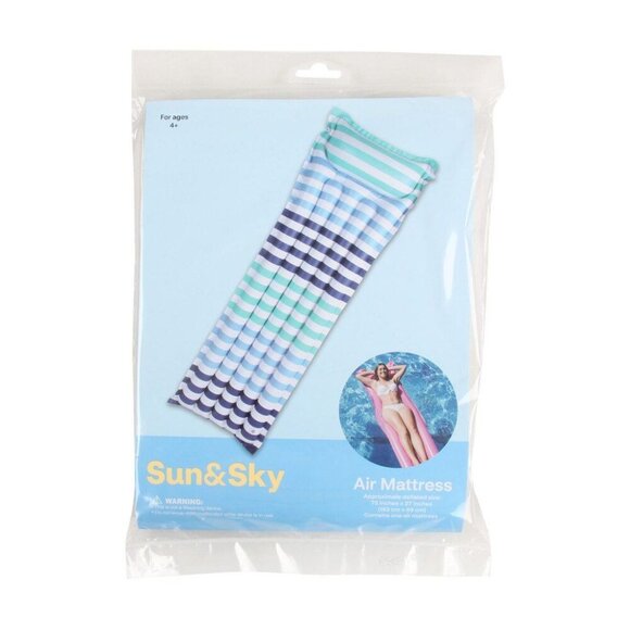Sun and Sky Float Air Mattress Raft Stripe Print 72 in x 27 in - Picture 2 of 3